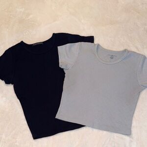 Brandy Melville Dark and light blue Crop Tops